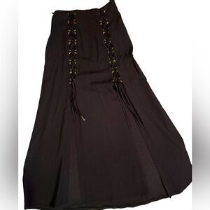 Moschino Black Lace-Up Skirt